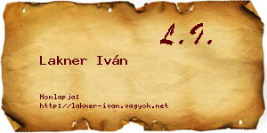 Lakner Iván névjegykártya